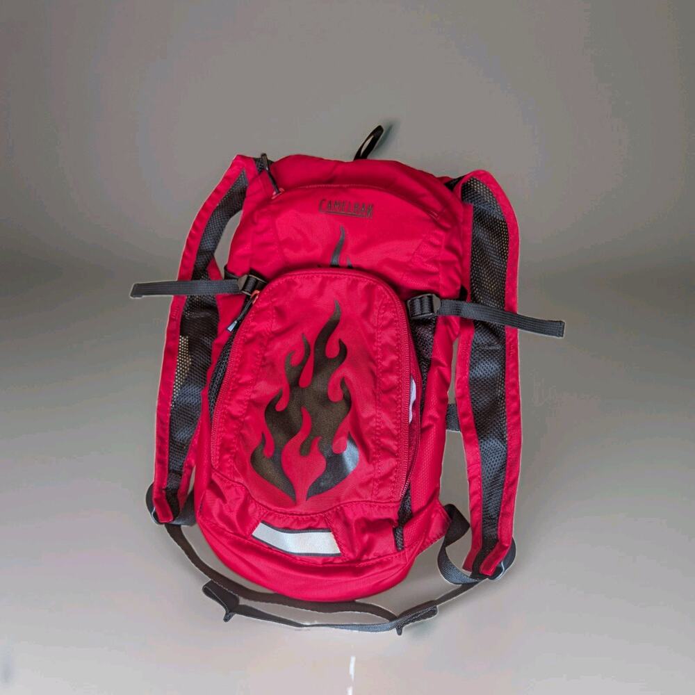 Camelbak Mini Mule Hydration Backpack No Bladder Red with Black Triple Flames